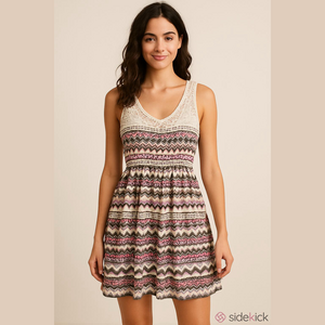 Ultra Pink skater dress xl party crochet colorful soft girl fairy butterfly tank